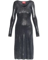 DIESEL - Kleedjes ,Grijs ,Leer D-Ama-Ls Jurk - Lyst