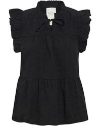Part Two - Schwarze Bluse Mit Rüschenärmeln - Lyst