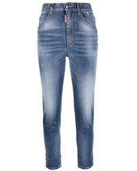 DSquared² - High-Waist Cropped Jeans - Lyst