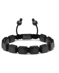 Nialaya - `s ceramic flatbead bracelet in matte black - Lyst