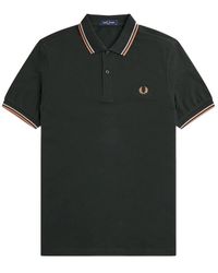 Fred Perry - Tops ,Groen ,Katoen M3600 Twin Tipped Polo - Lyst