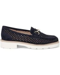 Luca Grossi - Blaue mokassin schuhe aus perforiertem wildleder - Lyst