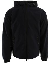 Woolrich - Jassen ,Blauw ,Polyester Soft Shell Full-Zip Hoodie - Lyst