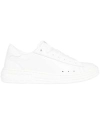 MSGM - Leder-Sneaker Mit Logodetail - Lyst