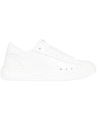 MSGM - Schoenen ,Wit ,Leer Leren Sneakers Met Logodetail - Lyst