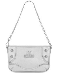 Love Moschino - Silberne Handtasche Mit Metall-Details - Lyst