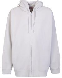 Martine Rose - Hoodies & Sweatvesten ,Grijs ,Katoen Grijze Sweatshirt Met Trekkoordcapuchon - Lyst