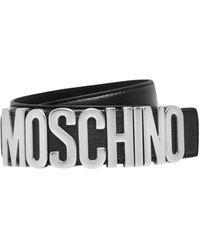 Moschino - Schwarzer logo plaque gürtel - Lyst