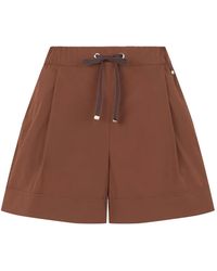 Herno - Korte Broeken ,Bruin ,Nylon Shorts Van Lichte Stretch Nylon - Lyst