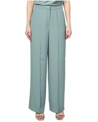 iBlues - Grüne Seidenhose Wide Leg - Lyst
