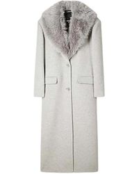 Patrizia Pepe - Jassen ,Grijs ,Wol Mantel - Lyst