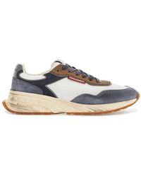 DSquared² - Blau denim leder sneakers mit wildleder - Lyst