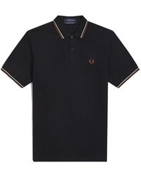 Fred Perry - Neuauflagen original twin tipps polo , haferflocken & whisky brown - Lyst