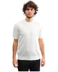 Paolo Pecora - Weißes rundhals-t-shirt wabenmuster - Lyst