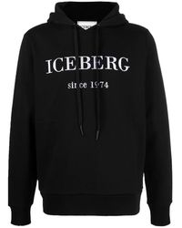 Iceberg - Zwarte Hoodie Branding - Lyst
