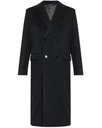Dolce & Gabbana - Jassen ,Zwart ,Wol Wollen Jas - Lyst