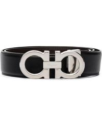 Ferragamo - Accessoires ,Zwart ,Leer Reversible Gancini Belt - Lyst