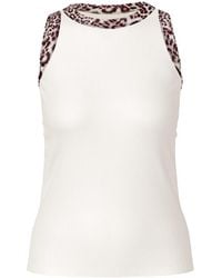 Marc Cain - Tops ,Wit ,Katoen Top Met Luipaardprint - Lyst