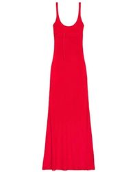 Jacquemus - Kleedjes ,Rood ,La Robe Maille Oranger Jersey - Lyst