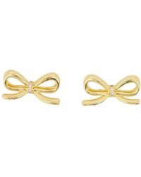 Self-Portrait - Accessoires ,Geel ,Gouden Metalen Strik Oorbellen Voor Vrouwen - Lyst