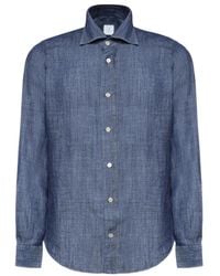 Eleventy - Overhemden ,Blauw ,Denim Denim Overhemd - Lyst