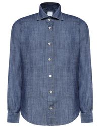 Eleventy - Overhemden ,Blauw ,Denim Denim Overhemd - Lyst