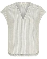 Part Two - Overhemden ,Veelkleurig ,Linnen Groene Gestreepte Blouse Reyna Pw Agave - Lyst