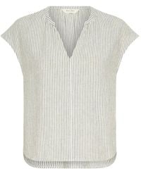 Part Two - Overhemden ,Veelkleurig ,Linnen Groene Gestreepte Blouse Reyna Pw Agave - Lyst