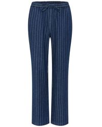 Part Two - Dunkle Denim Gestreifte Hose Mit Elastischem Bund - Lyst