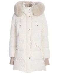 Moorer - Jassen ,Wit ,Polyester Waterdichte Lichtgewicht Witte Jas Gemaakt - Lyst