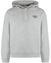 A.P.C. - Hoodies & Sweatvesten ,Grijs ,Katoen Standard Rue Madame Cotton Hoodie - Lyst