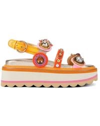 Kurt Geiger - Schoenen ,Veelkleurig ,Leer Octavia Slingback Platform Sandaal - Lyst