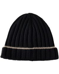 Brunello Cucinelli - Schwarze kaschmir-rippstrick-beanie-mütze - Lyst