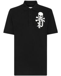 Philipp Plein - Tops ,Zwart ,Katoen Slim Fit Polo Shirt Skull&Bones - Lyst