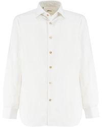 Kiton - Weiße baumwollhemd für formelle und lässige anlässe - Lyst