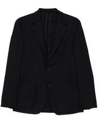 Lardini - Blauwe Wollen Jas Buitenkleding Aw25 - Lyst