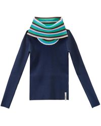 Sunnei - Truien & Vesten ,Blauw ,Polyester Folded Top - Lyst