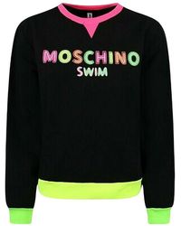 Mujer Ropa de Ropa deportiva Logo sweatshirt de Moschino de color Negro de gimnasio y entrenamiento de Sudaderas 