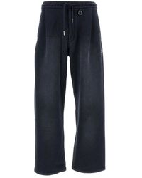 WOOYOUNGMI - Broeken ,Blauw ,Katoen Wijde Katoenen Joggingbroek - Lyst