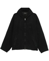 Balenciaga - Schwarze Kapuzenjacke Mit Reißverschluss Logo Detail - Lyst