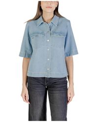ONLY - Denim Shirts - Lyst