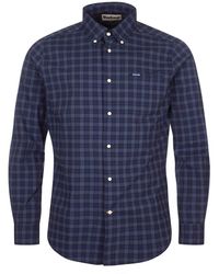 Barbour - Overhemden ,Blauw ,Katoen Lomond Tartan Overhemd - Lyst
