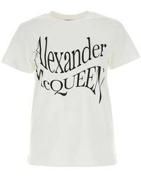 Alexander McQueen - Weiße baumwoll-t-shirt - Lyst