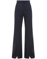 Slacks and Chinos Straight-leg trousers Erika Cavallini Semi Couture Cotton Trouser in Lilac Purple Womens Clothing Trousers 