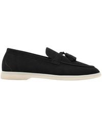 SCAROSSO - Leandra Black Suede Edit Loafers - Lyst