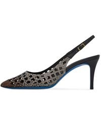 Loriblu - Slingback Gioiello Aus Schwarzem Nappaleder Mit Verwaschenen Cut-Out-Details - Lyst