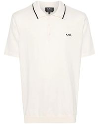 A.P.C. - Weiße flynn polo shirt baumwolle - Lyst