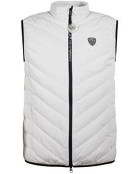 EA7 - Jassen ,Wit ,Polyester Down Waistcoat - Lyst