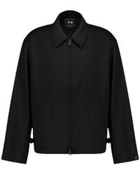 Y-3 - Jassen ,Zwart ,Wol Verfijnde Wollen Blouson - Lyst