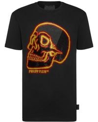 Philipp Plein - Versierd Skull Print Katoenen T-Shirt - Lyst